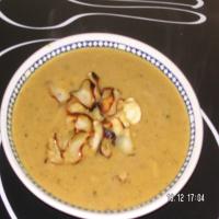 Curried Parsnip and Apple Soup With Parsnip Crisps image