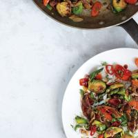 Brussels Sprouts and Steak Stir-Fry image