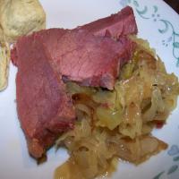 Smoked Beef Brisket With Sauerkraut and Dumplings image