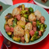 Potato & Ham Dumplings with Brussels Sprouts (Klubb) image