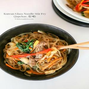 Japchae (Korean Glass Noodle Stir Fry) - My Korean Kitchen_image