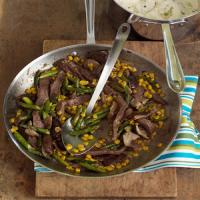 Sauteed Beef with Asparagus and Corn image