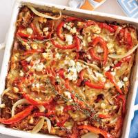 Bell Pepper and Goat Cheese Strata image