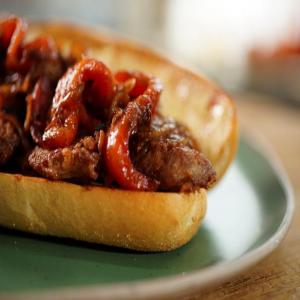 Charred Pepper and Sausage Hero Sandwiches_image
