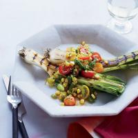 Grilled Leeks with Leek-Tomato Salad and Citrus Dressing Recipe - (4.8/5)_image