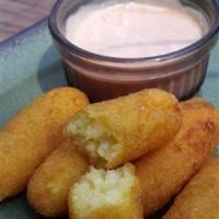 Deep Fried Corn Meal Sticks (Sorullitos de Maiz) with Dipping Sauce image