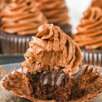 Moist Chocolate Cupcakes with Ganache Filling_image