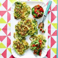 Courgetti fritters with tomato salsa image