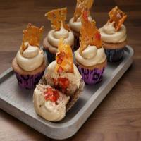Strawberry Cupcakes with Macerated Strawberries and Peanut Brittle_image