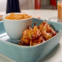 Grilled Garlic Shrimp With Romesco Sauce image