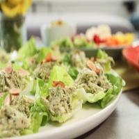 Lettuce Cups with Cilantro-Almond Chicken Salad image