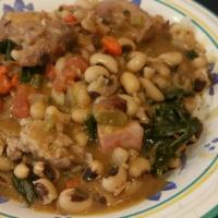 Black-Eyed Peas with Pork and Greens image