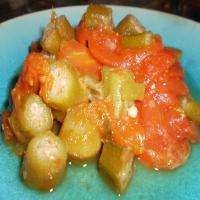 Okra With Tomatoes -- Bamies Me Saltsa_image