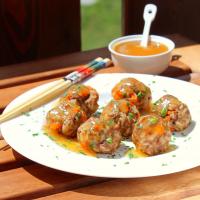 Pork Fried Rice Meatballs with Homemade Sweet and Sour Sauce image