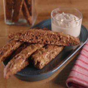Cinnamon-Maple Oat Biscotti with Yogurt Dip image