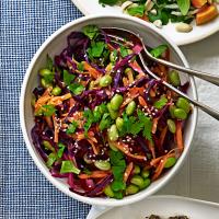 Red cabbage with carrot & edamame beans_image