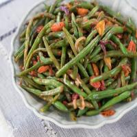 Warm Wax Bean Salad with Roasted Tomatoes and Sun-Dried Tomato Dressing image