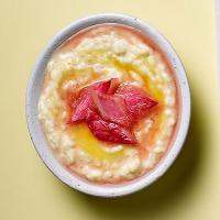Lemon & rhubarb rice pudding image