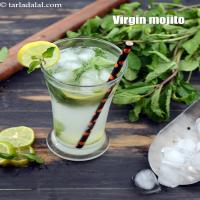 virgin mojito recipe | mint mojito mocktail | Indian virgin mojito summer drink | virgin mojito mocktail with mint and lemon |_image