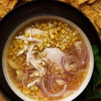 Chicken and Corn Soup with Chile-Mint Salsa image