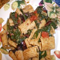 Penne With Spinach, Tomatoes and Olives image
