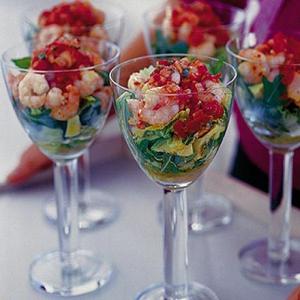 Spicy prawn cocktail with tomato & coriander dressing image