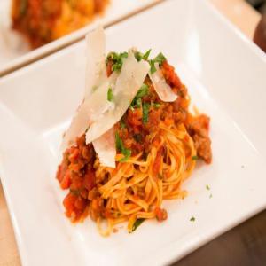 Linguini Bolognese with Pancetta, Beef, Tomato Sauce, Herbs and Parmesan_image