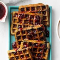 Cherry Chip Waffles with Cherry Syrup image