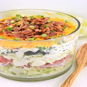 Easy Traditional Seven Layer Salad Recipe {Southern Potluck Classic}_image