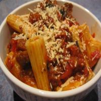 Rigatoni With Tomato, Eggplant, & Red Peppers image