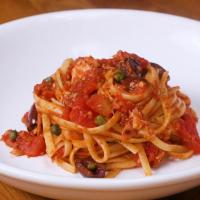 Tuna Linguine With Tomatoes, Olives & Capers Recipe by Tasty_image