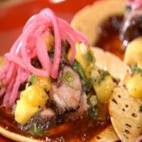 Tamarind Glazed Duck Tacos with Grilled Pineapple Relish and Pickled Onions_image