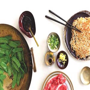 Beef and Snow Peas with Panfried Noodles_image