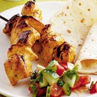 Chicken tikka kebabs with Indian salad image