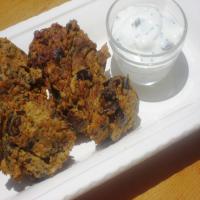 Spicy Eggplant Fritters With Yogurt Dip image