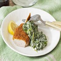 Pork Chops Milanese with Creamed Spinach image