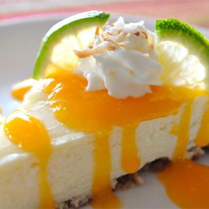 Coconut-Lime Cheesecake with Mango Coulis_image