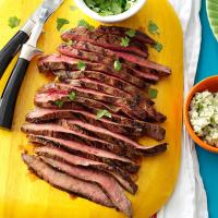 Flank Steak with Cilantro & Blue Cheese Butter_image