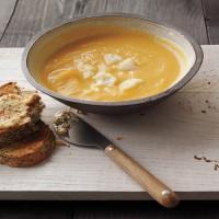 Roasted Butternut-Squash Soup with Cauliflower, Caramelized Onion, and Raisin Vinaigrette_image