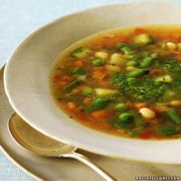 Spring Vegetable Soup With Pesto image
