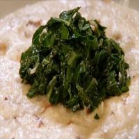 Bacon Cheese Grits with Collard Greens image