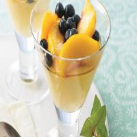 Blueberry- and Peach-Topped Ginger Pudding image