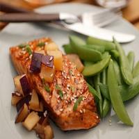 Grilled Salmon with Hoisin Glaze and Plum-Ginger Relish_image