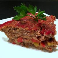Onion- and Pepper-Stuffed Meatloaf image
