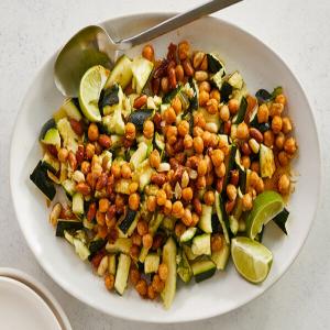 Smashed Zucchini With Chickpeas and Peanuts_image