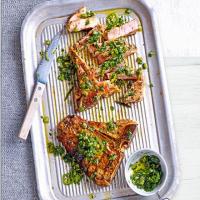 Veal chops with spinach & green pepper salsa image