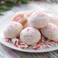 Peppermint Snowball Cookies image