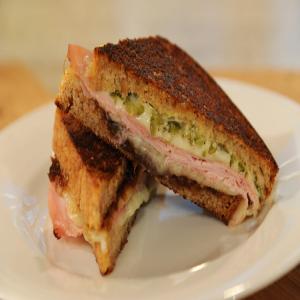 Grilled Ham and Cheese with Cornichon Spread_image