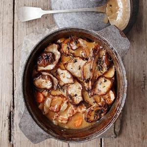 Pork, cider & artichoke stew image