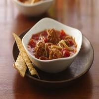 Spicy Angel Hair Pasta and Meatball Soup image